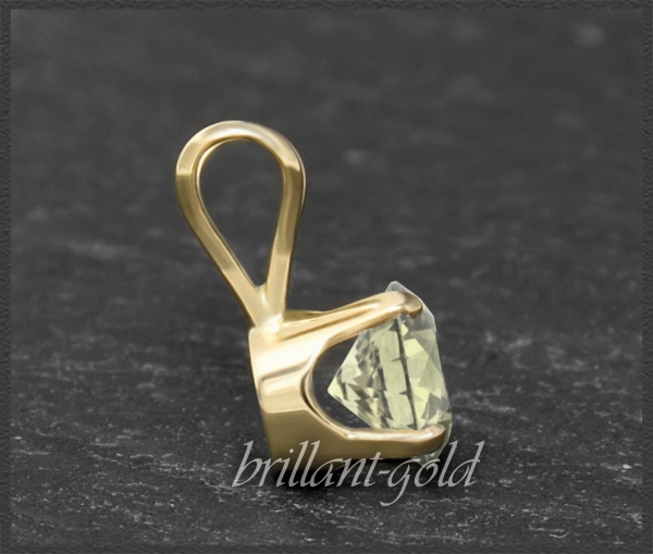 Anhänger 585 Gold Citrin hell gelb, 4,5,6,7mm